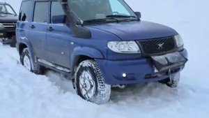 Уаз Патриот и Tianye Admiral в глубоком снегу/deep snow Uaz