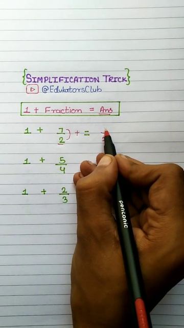 Fraction Trick | Competitive Exams | Kids | Fraction For Class 4,5,6,7,8 #mathstricks #shorts #math смотреть онлайн
