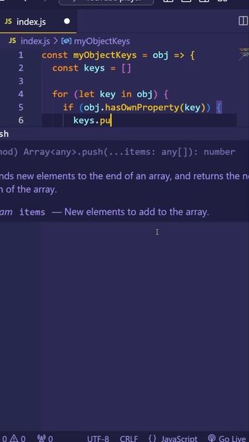 Как написать свою Object.keys функцию на js #webdevelopment #codingtips #javascript #code