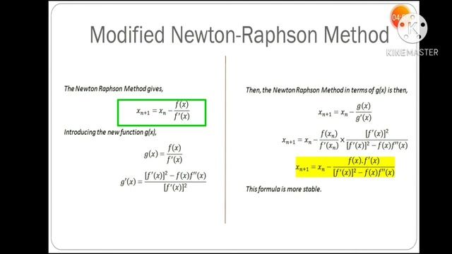 Graphical Representation of Modified Newton Raphson Method | Numerical Methods #bitdurg