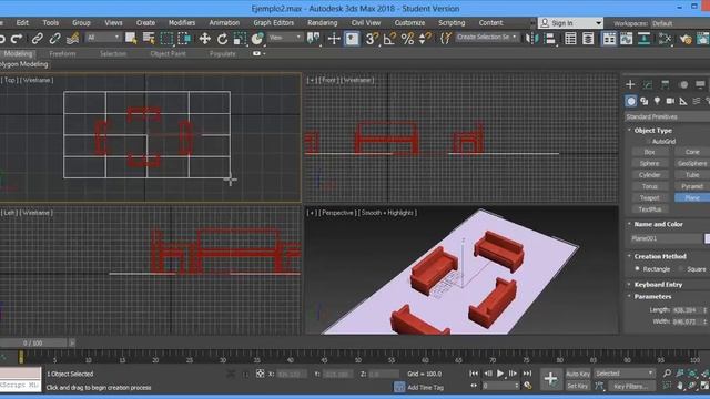 3ds max 2018 tutorial en español capitulo 4 : Uso de Mirror y el editor de materiales