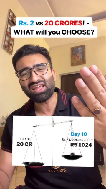 Rs. 2 doubled daily vs instant 20 CRORES What would you choose? #maths #mathshorts #mathpuzzle #mat