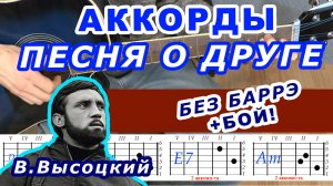 ЕСЛИ ДРУГ ПЕСНЯ О ДРУГЕ Аккорды 🎸 ВЫСОЦКИЙ ♪ Разбор песни на гитаре без баррэ ♫ Гитарный Бой