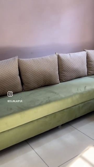 Holland velvet fabric ✨                      L shaped sofa designs sofa design