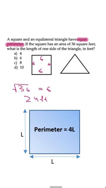 Square and Equilateral Triangle Having Equal Perimeter #shorts смотреть онлайн