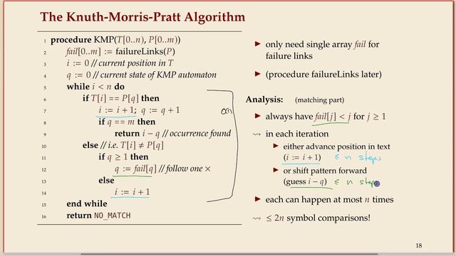 COMP526 (Fall 2023) 4-5 §4.5 The Knuth Morris Pratt algorithm смотреть онлайн