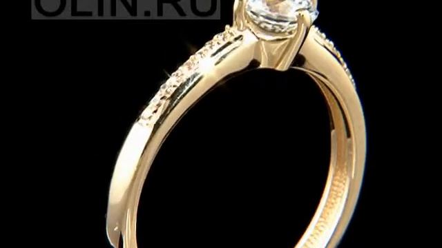 Колечко с фианитами из жёлтого золота смотреть онлайн