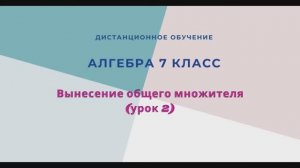 Вынесение общего множителя за скобки (урок 2)