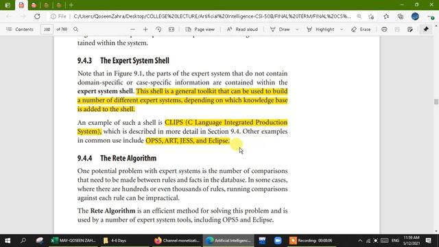 Lecture 36:  Expert Systems-Rule Based and Shell, Rete Algorithm and Knowledge Engineering
