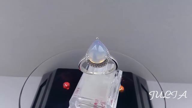 СЕРЕБРЯНОЕ КОЛЬЦО, С ЛУННЫМ КАМНЕМ, ЦИРКОН, АРТ 2705
