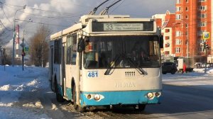 Троллейбус Екатеринбурга ЗиУ-682Г-016.02 борт. №481 маршрут №33 на остановке "Электриков"