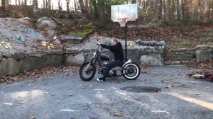 XS650 Chopper Bobber - basement built chopper - Jockey shift test drive