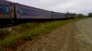 ТГ16 с грузопассажирским поездом