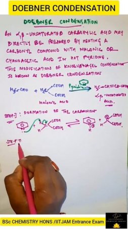 mechanism of DOBNER CONDENSATION reaction #shorts #chemistry #bscchemistry #iitjam #neet #shorts