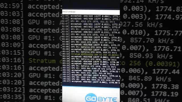Hashrate gobyte neoscrypt gbx with nvidia gtx 1070 MSI ASUS смотреть онлайн