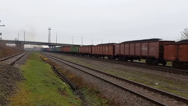 "Голубец в осень с угольком!" 2ТЭ116У 0092 следует с грузовым поездом смотреть онлайн