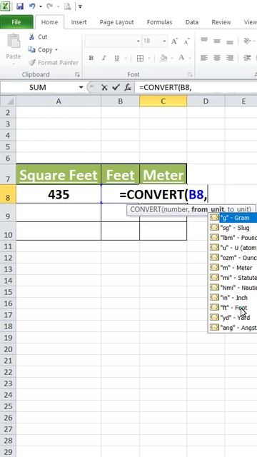 How convert Square feet Into meter in Excel  sq ft to mtr