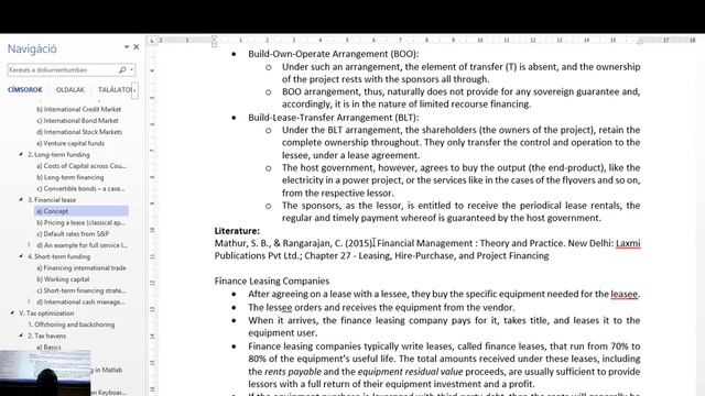 IV. Funding - 3. Financial lease