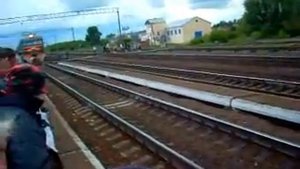 Прибытие электропоезда ЭР9П-404 на станцию Колышлей