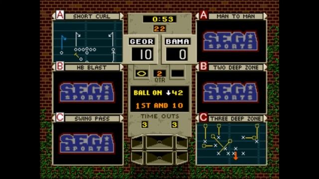 College Football's National Championship (Sega Mega Drive) - Полное прохождение (LongPlay) [1080p]