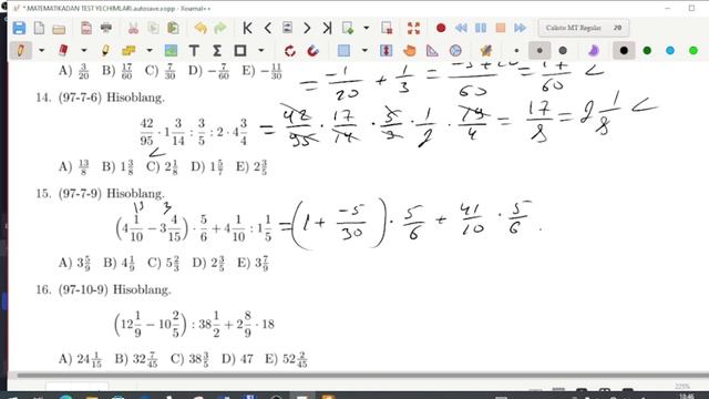 MATEMATIKA. 6-DARS TEST YECHIMLARI BUTUN VA KASR QISMLI SONLAR. MILLIY SERTIFIKAT VA ATTESTATSIYA смотреть онлайн