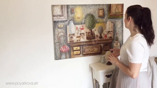 Большая картина маслом для спальни Артишоки. Написана на заказ