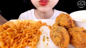 ASMR MUKBANG|CHEESY CARBO FIRE NOODLE, CHICKEN, CHEESE BALL, CHEESE STICK 치즈 까르보불닭볶음면, 뿌링클 EATING 먹