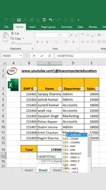 Total value of specific criteria using subtotal formula| Advanced Excel Tips and Tricks #shorts смотреть онлайн