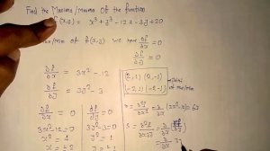 Maxima Minima Question how to solve X3+Y3-12X-3Y+20 LNMU Bsc. Part2