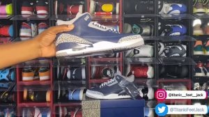 AIR JORDAN 3 RETRO “MIDNIGHT NAVY” aka “GEORGETOWN” DETAILED REVIEW #georgetown3s #TitanicFeetJack