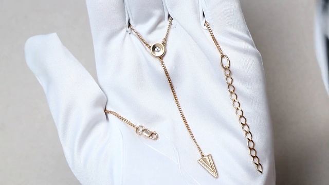 Колье из золочёного серебра AQUAMARINE с фианитом А73562А-п смотреть онлайн