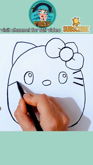 easy and simple hello kitty drawing #easydrawing #howtodraw #learntodraw #drawing