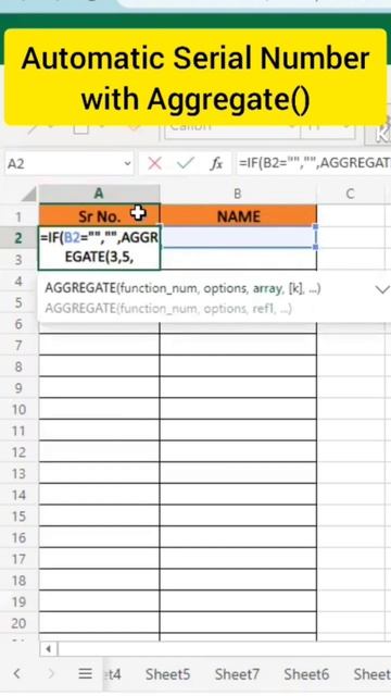automatic serial number with aggregate shorts excel googlesheets trending tips