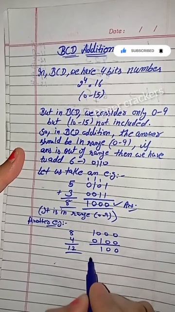 BCD addition with example #basiccomputer #binarynumbers #numbersystem