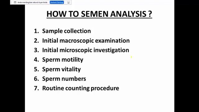 PERKULIAHAN KIMIA KLINIK 3 : ANALISIS SEMEN / SPERMA смотреть онлайн