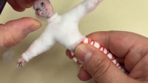 Ватная игрушка с подвижными руками. Лицо из ваты, без использования молдов!!!