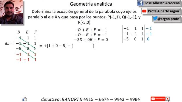 Determina la ecuación general de la parábola cuyo eje es paralelo al eje X y que pasa por los punto смотреть онлайн