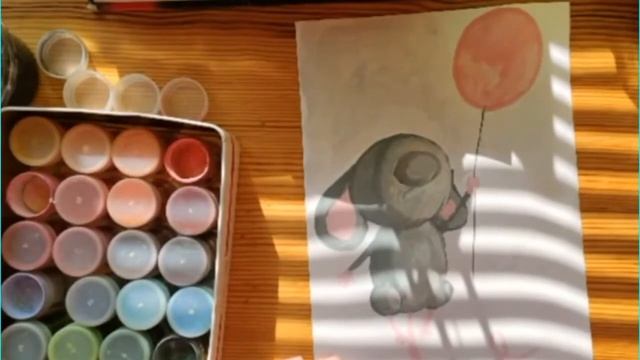 Мишеня на повітряній кулі. Малюємо фарбами. Курс "Чарівний пензлик" смотреть онлайн