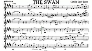 The Swan Alto Sax Sheet Music Backing Track Partitura Le Cygne  Camille Saint Saëns