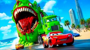 Машинки | Тачки мультфильм | Молния Маквин против зомби акулы