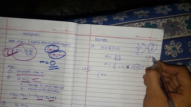 Dda algorithm In Hindi (Digital differential analyzer) with example Computer Graphics