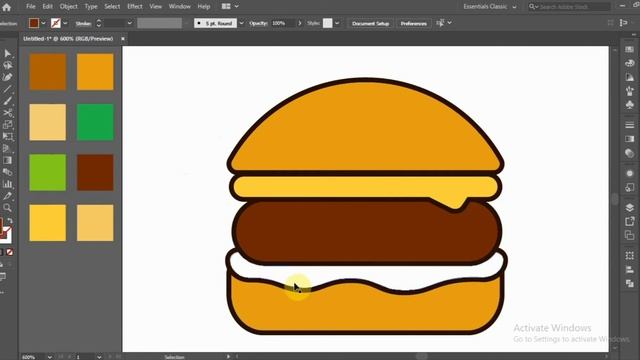 How to design a vector Burger in Adobe illustrator CC | Speed Art | 2022 смотреть онлайн