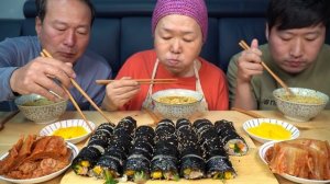 집에서 만드는 참치 듬뿍~ 참치김밥! 라면까지~ (Gimbap with Tuna & Instant noodles) 요리&먹방!! - Mukbang eating show