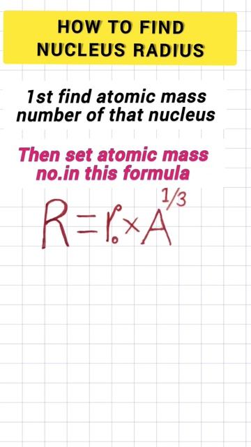 Atomic nucleus radius Formula fact atomicphysics nulclearphysics