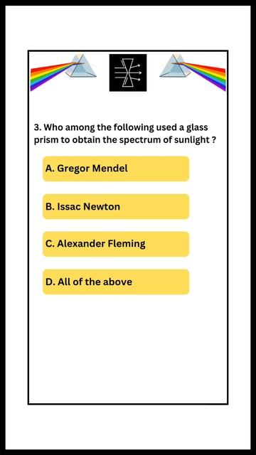 Dispersion of White light MCQs. | Human Eye #study #class10 #ytshorts #shorts #boardexam