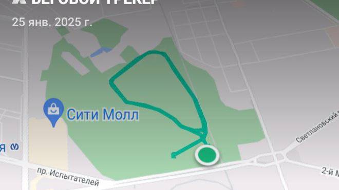 25.01.2025 г., СБ, 13 км беговой тренировки в Удельном Парке Санкт-Петербург