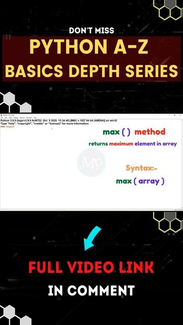 max ( ) function in arrays in python #telugu | #coding #telugucoding #pythonintelugu #programming