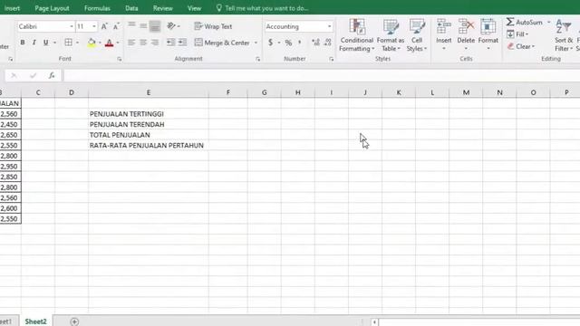 FUNGSI EXCEL MIN MAX SUM dan MEMBUAT GRAFIK GARIS