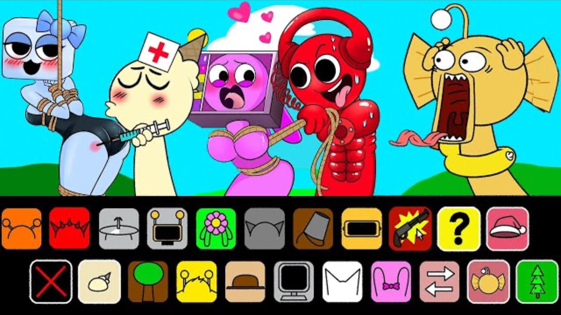 Incredibox Sprunki Sinner Edition But WITH LOVE SUS MOD Aurelia, Creamy,Bailey,Aqua СПРУНКИ СУС МОД смотреть онлайн