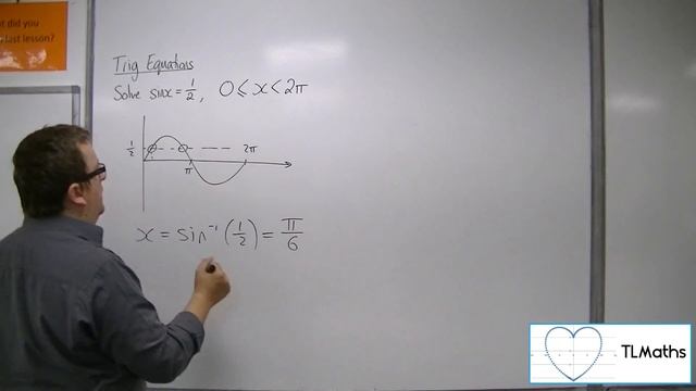 A-Level Maths: E7-02 Trig Equations: Solve sin(x) = 1/2 between 0 and 2π radians смотреть онлайн